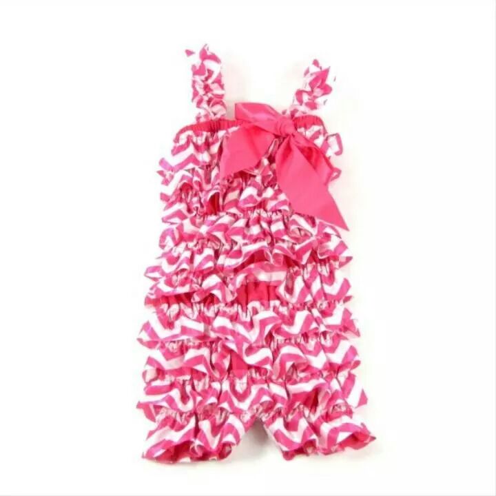 Chevron Hot Pink Romper